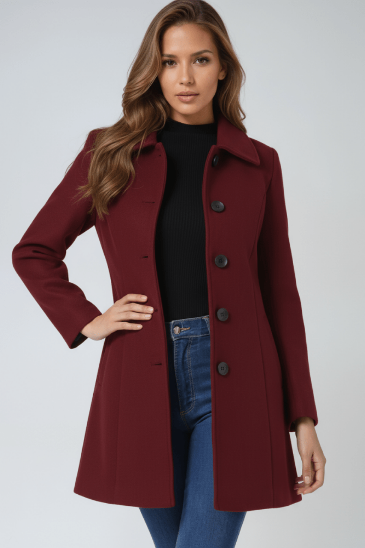Women's Single-Breasted Wool Coat