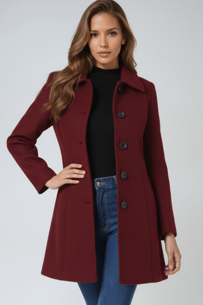 Women's Single-Breasted Wool Coat