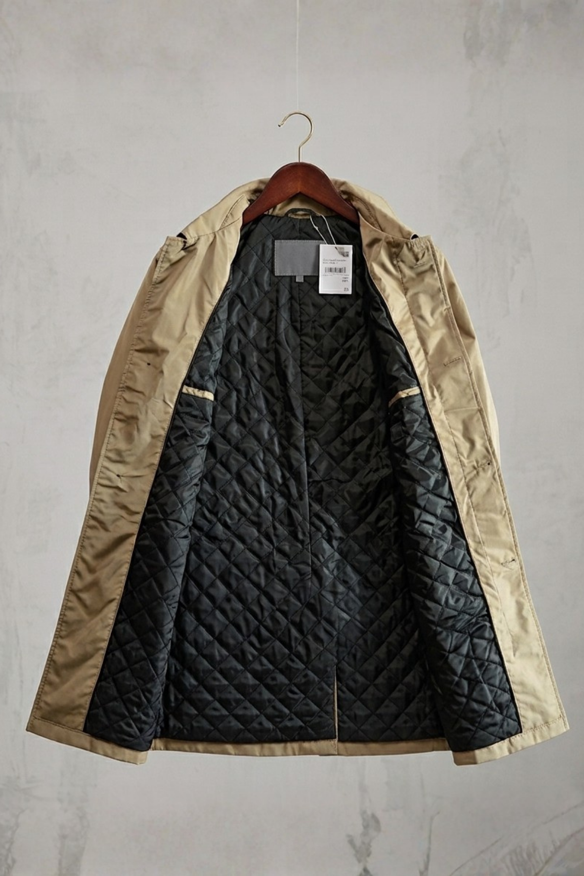 Men's Cotton Car Coat with Quilted Lining