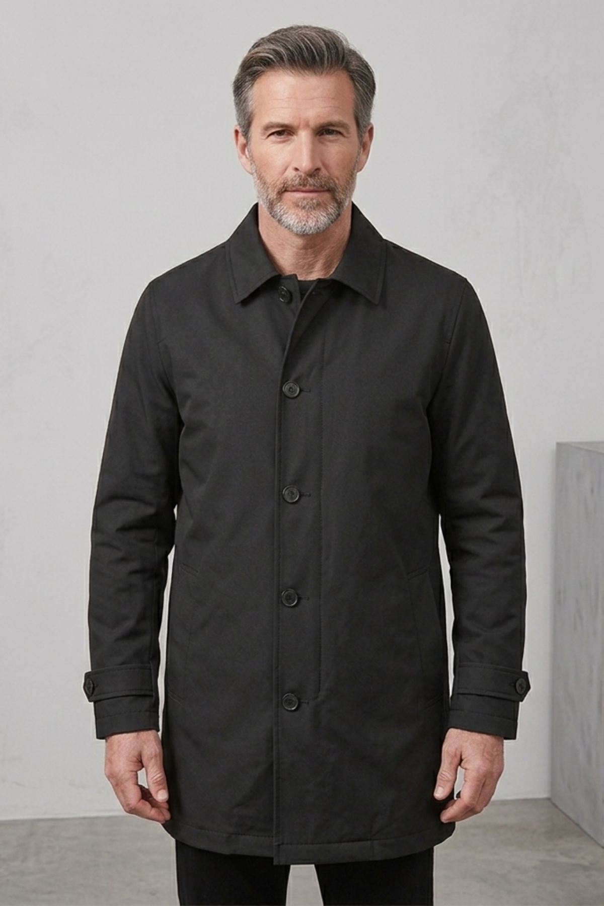 Men's Cotton Car Coat with Quilted Lining