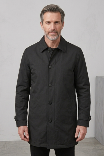 Men's Cotton Car Coat with Quilted Lining