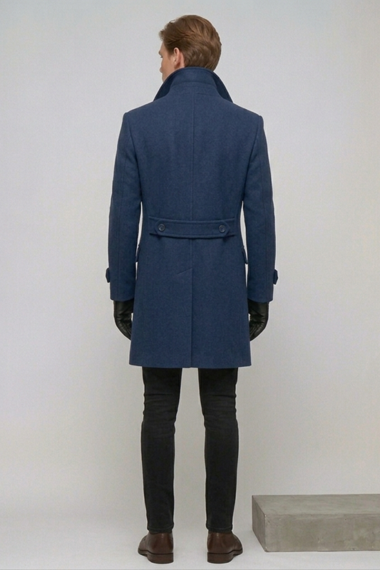 Men's Double-Breasted Wool Overcoat